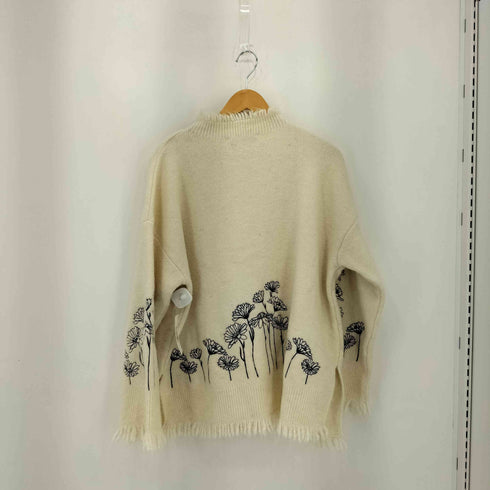 ザラ ZARA EMBROIDERED KNIT SWEATER 刺繍モチーフ ニットセーター レディース import:M